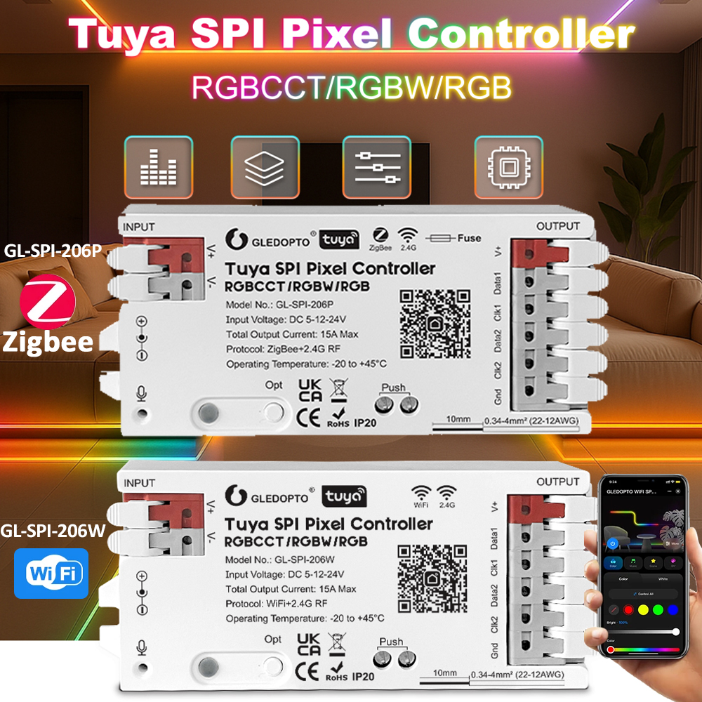 Zigbee Coordinator Stick - Tuya SPI Pixel LED Controller RGBCCT