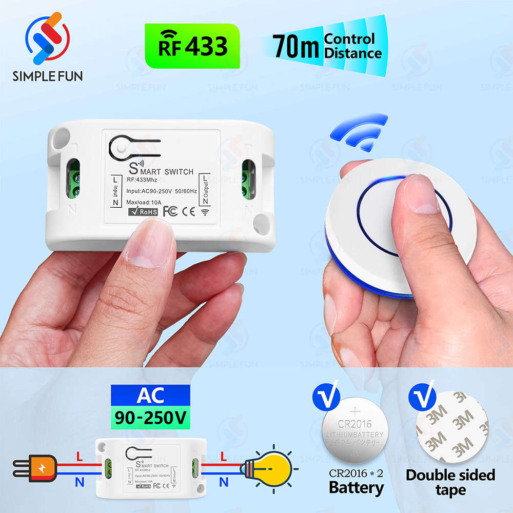 Wireless RF433MHz Remote Contr - Sonoff Basic Switch avaliação e preço