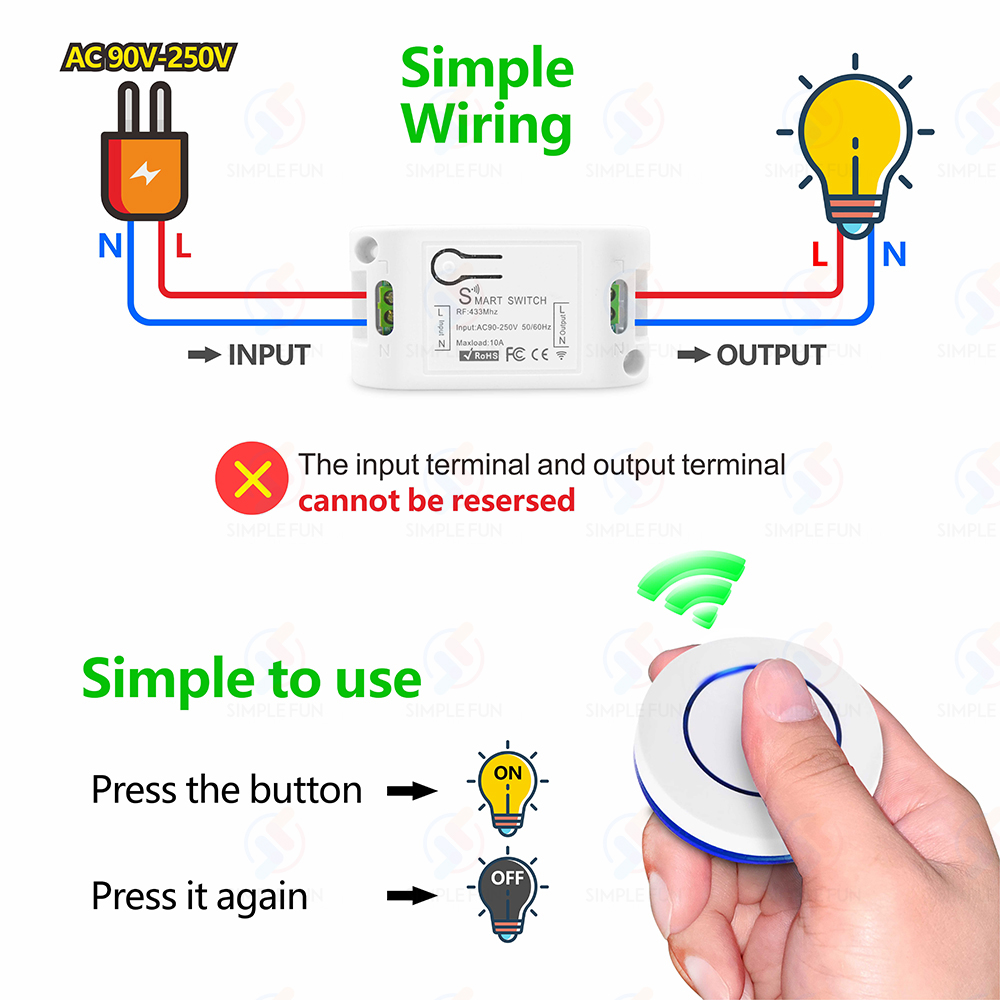 Wireless RF433MHz Remote Contr - Sonoff Basic Switch avaliação e preço