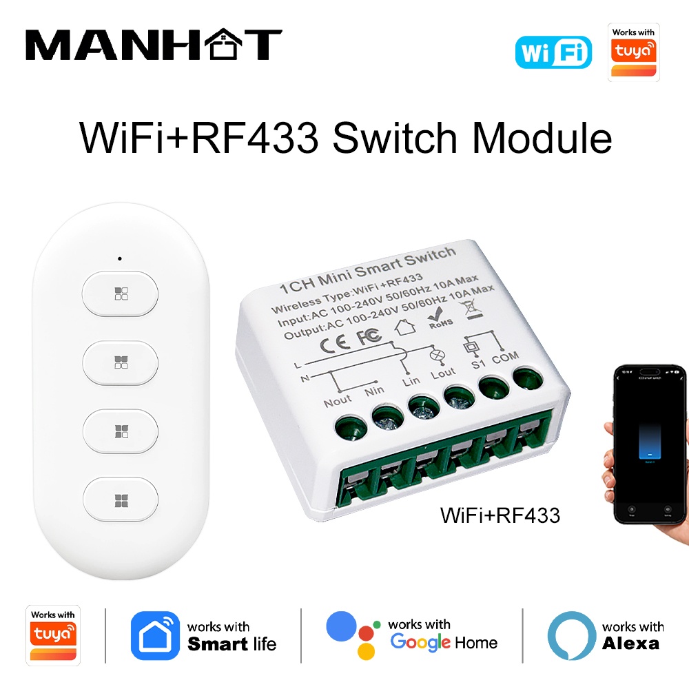 For Tuya WIFI 10A Smart Light  - Diy Home Automation Controller avaliação e preço