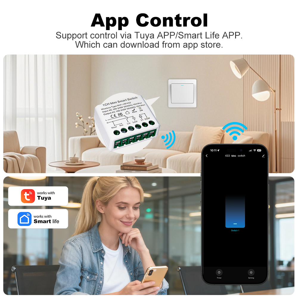 For Tuya WIFI 10A Smart Light  - Diy Home Automation Controller avaliação e preço