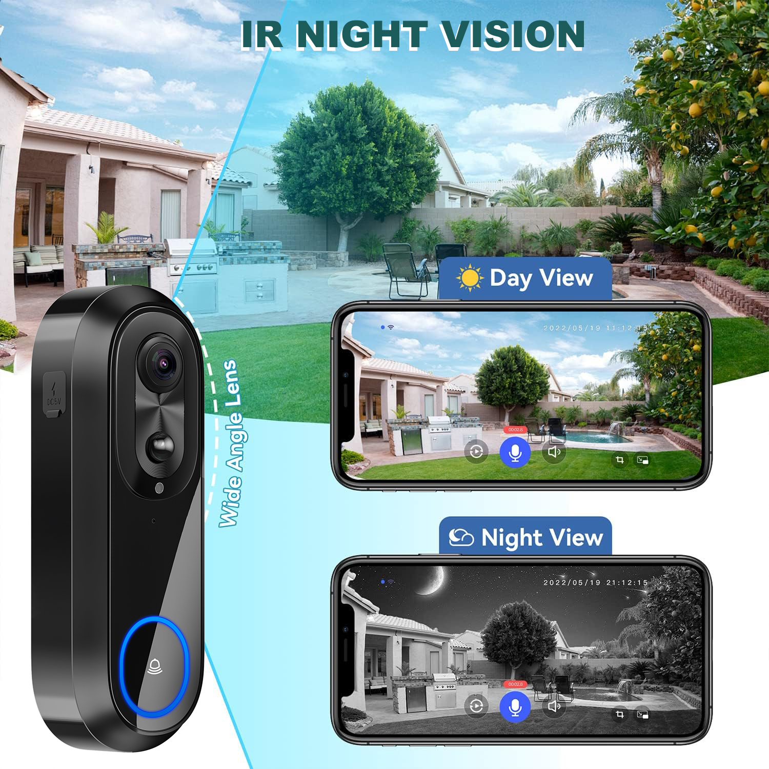 5G 2.4G WiFi Video Doorbell 10 - Smart Doorbell Wired avaliação e preço