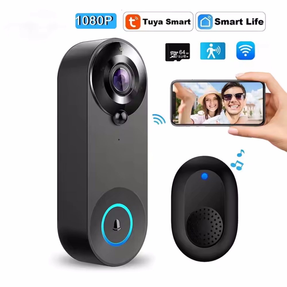 Tuya 1080P Wireless WIFI Doorb - Smart Doorbell Wired avaliação e preço