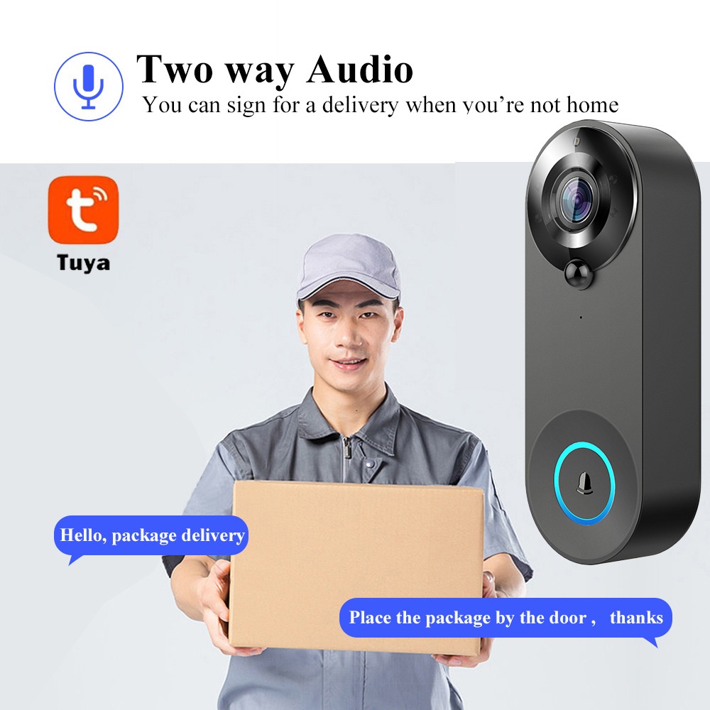 Tuya 1080P Wireless WIFI Doorb - Smart Doorbell Wired avaliação e preço