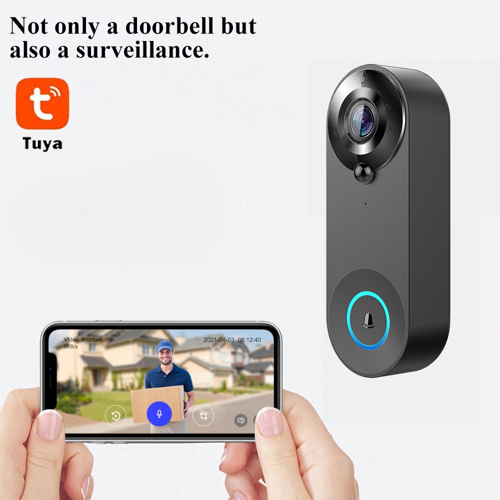 Tuya 1080P Wireless WIFI Doorb - Smart Doorbell Wired avaliação e preço