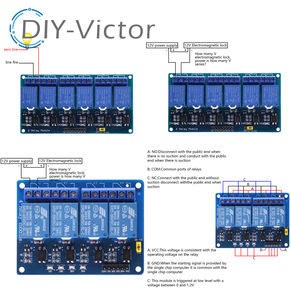 1 2 4 6 8 Channel DC 5V 12V Re - Relay 8 Channel Board avaliação e preço