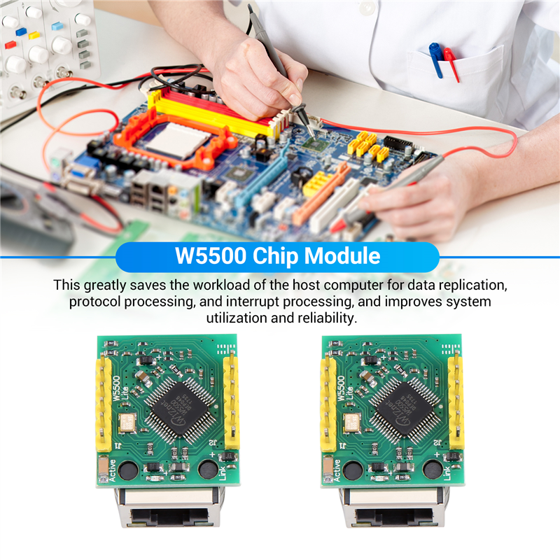 2PCS/LOT USR-ES1 W5500 Chip Ne - Ethernet Module W5500 avaliação e preço