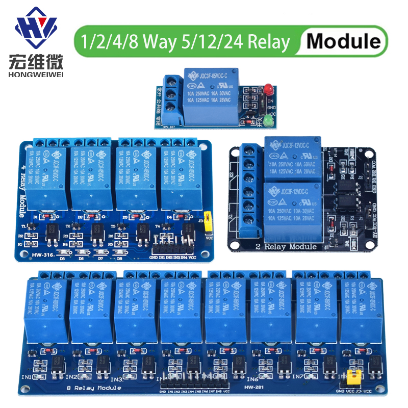 DC 5V 12V 24V 1 2 4 6 8 Channe - Relay 8 Channel Board avaliação e preço