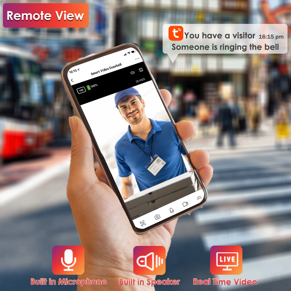 Tuya WiFi Doorbell Camera Outd - Smart Doorbell Wired avaliação e preço