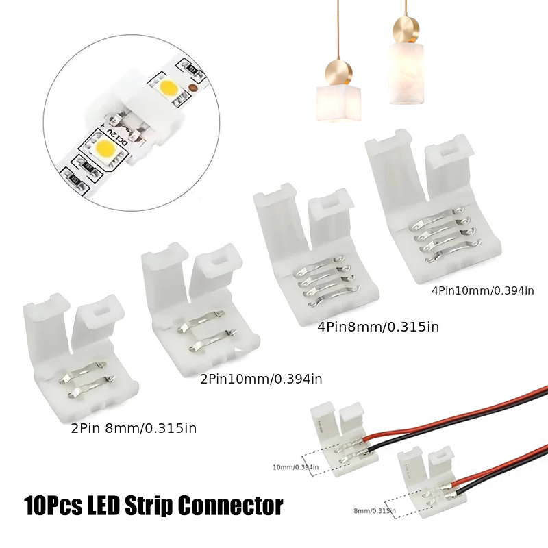 10Pcs LED Strip Connector 8MM  - Rgb Led Matrix 8X8 avaliação e preço