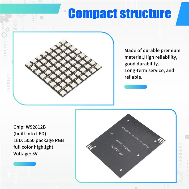 AT82-WS2812 LED 5050 RGB 8X8 L - Rgb Led Matrix 8X8 avaliação e preço