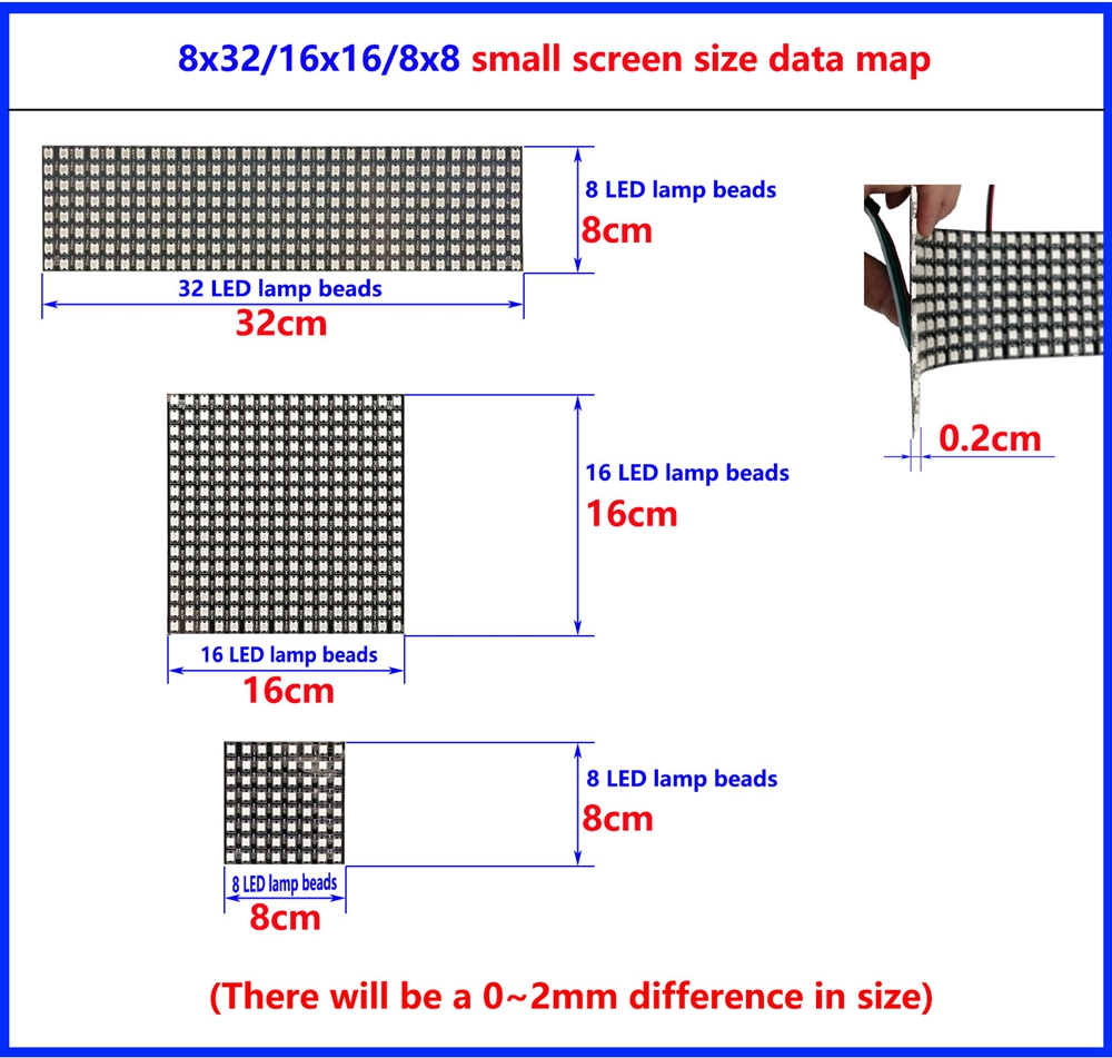 DC5V WS2812B 8*8 16*16 8*32 Fl - Rgb Led Matrix 8X8 avaliação e preço