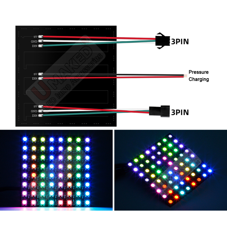 2pcs WS2812B Individually Addr - Rgb Led Matrix 8X8 avaliação e preço