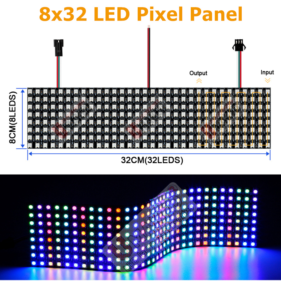2pcs WS2812B Individually Addr - Rgb Led Matrix 8X8 avaliação e preço