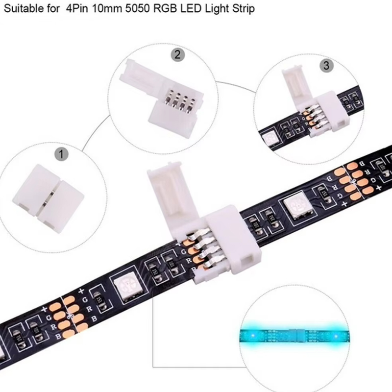 5pcs 4PIN 8mm Led Connector L  - Rgb Led Matrix 8X8 avaliação e preço