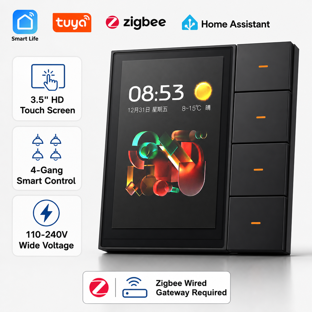 F3-pro Tuya Smart Panel ZigBee - Home Automation Ideas avaliação e preço