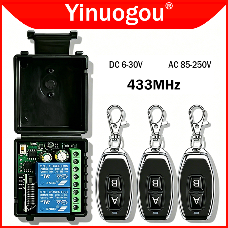 DC 12V 24V AC 220V RF433 2CH M - 433Mhz Receiver Module avaliação e preço