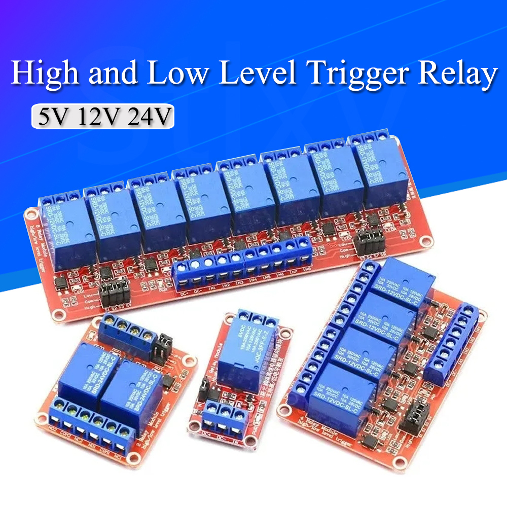 DC 5V 12V 24V 1 2 4 6 8 Channe - Relay 8 Channel Board avaliação e preço