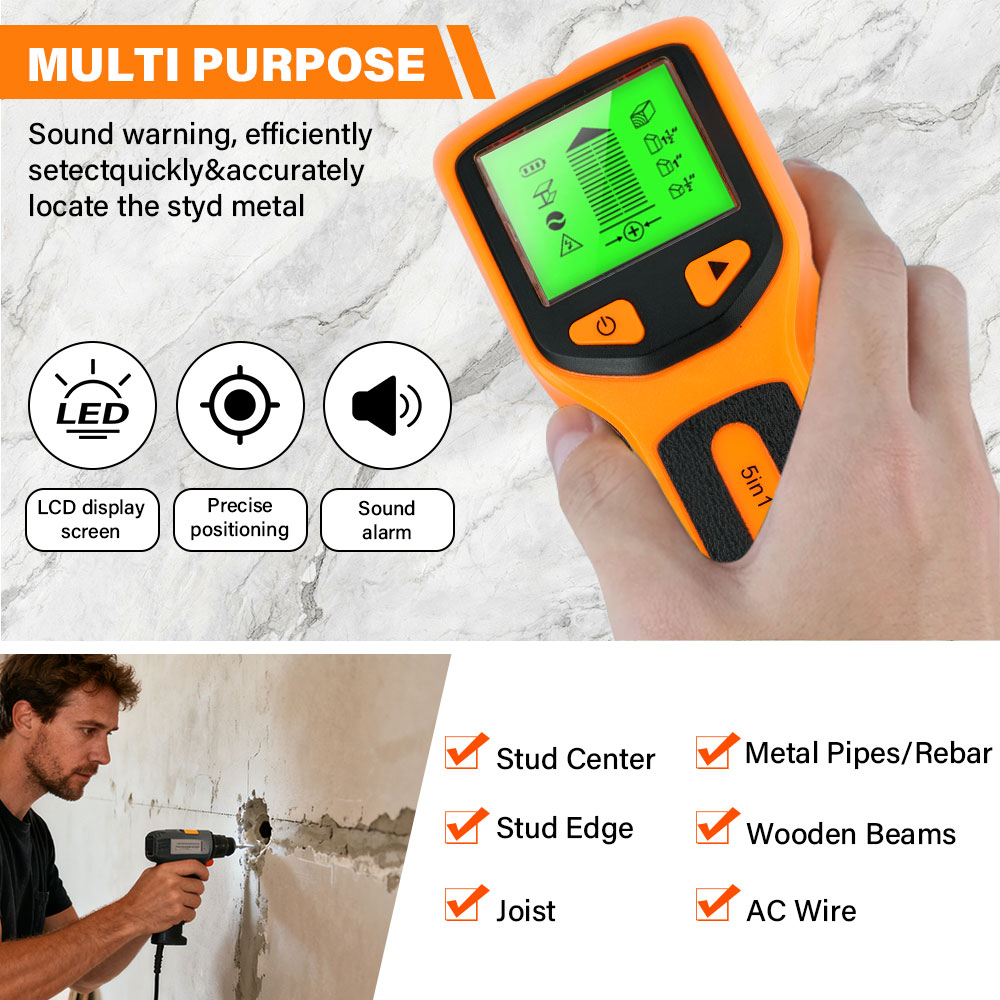 Wall Stud Detector 5 in 1 Hand - Water Leak Detector Wired avaliação e preço