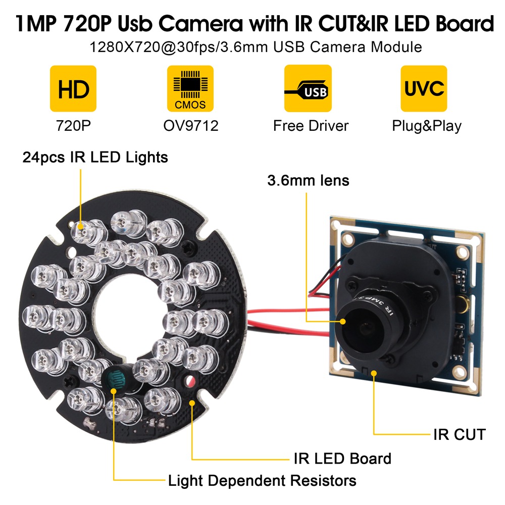 ELP 720P HD IR USB Camera with - Home Automation Raspberry Pi avaliação e preço