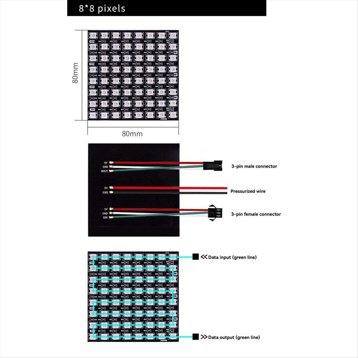 A36R WS2812B Dot Matrix Screen - Rgb Led Matrix 8X8 avaliação e preço