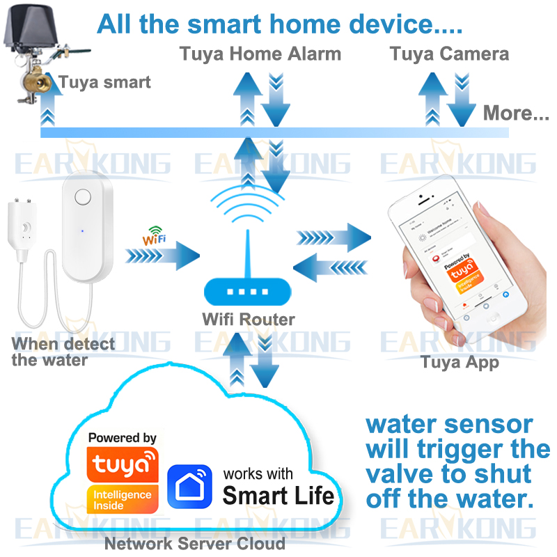 Tuya WiFi Smart Water Leak Sen - Water Leak Detector Wired avaliação e preço