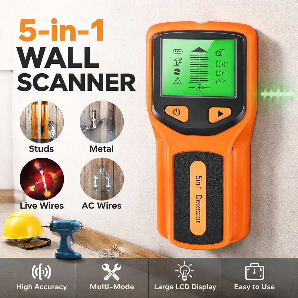 New 5-In-1 Wall Detector Handh - Water Leak Detector Wired avaliação e preço