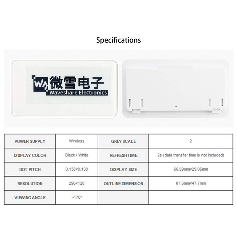 Waveshare 2.9 Inch Wireless NF - Display Epaper 2.9 avaliação e preço